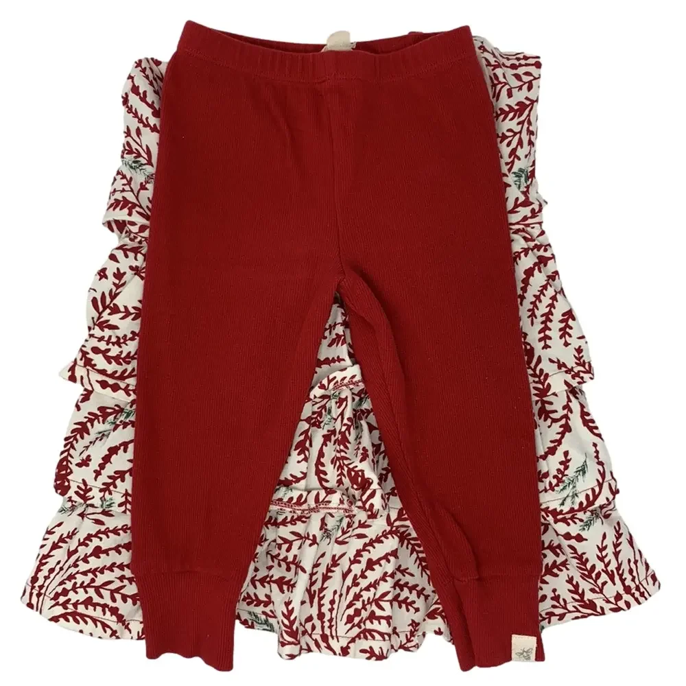 Burt’s Bees Long Sleeve Ruffle Dress w/ Leggings